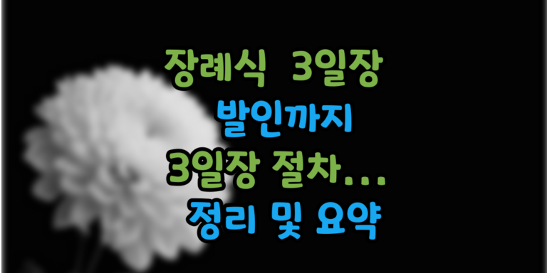 장례식 3일장 발인 절차